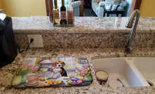 Load image into Gallery viewer, Decorating Easter Beagle Dish Drying Mat