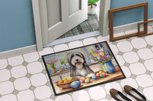 Load image into Gallery viewer, Decorating Easter Bearded Collie Doormat