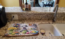 Load image into Gallery viewer, Decorating Easter Bedlington Terrier Dish Drying Mat