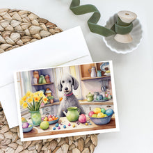 Load image into Gallery viewer, Decorating Easter Bedlington Terrier Greeting Cards - Blank Note Cards – 8-Pack of Artist-Designed Cards with Envelopes