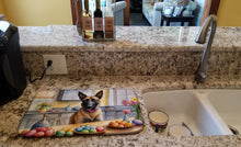 Load image into Gallery viewer, Decorating Easter Belgian Malinois Dish Drying Mat