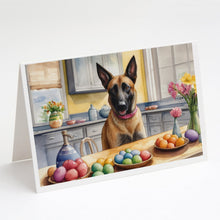 Load image into Gallery viewer, Decorating Easter Belgian Malinois Greeting Cards - Blank Note Cards – 8-Pack of Artist-Designed Cards with Envelopes