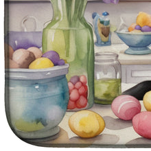Load image into Gallery viewer, Decorating Easter Belgian Sheepdog Dish Drying Mat