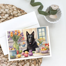 Load image into Gallery viewer, Decorating Easter Belgian Sheepdog Greeting Cards - Blank Note Cards – 8-Pack of Artist-Designed Cards with Envelopes