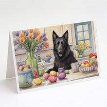 Load image into Gallery viewer, Decorating Easter Belgian Sheepdog Greeting Cards - Blank Note Cards – 8-Pack of Artist-Designed Cards with Envelopes