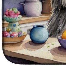 Load image into Gallery viewer, Decorating Easter Bergamasco Sheepdog Dish Drying Mat