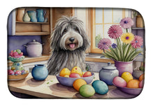 Load image into Gallery viewer, Decorating Easter Bergamasco Sheepdog Dish Drying Mat
