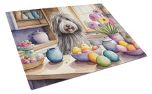 Load image into Gallery viewer, Decorating Easter Bergamasco Sheepdog Glass Cutting Boards – Durable, Decorative Kitchen Art
