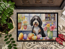 Load image into Gallery viewer, Decorating Easter Bernedoodle Doormat-24x36 Indoor / Outdoor Rug | Made in USA
