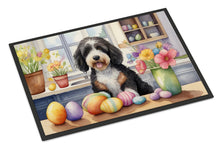 Load image into Gallery viewer, Decorating Easter Bernedoodle Doormat