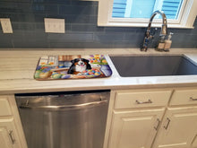 Load image into Gallery viewer, Decorating Easter Bernese Mountain Dog Dish Drying Mat