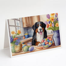 Load image into Gallery viewer, Decorating Easter Bernese Mountain Dog Greeting Cards - Blank Note Cards – 8-Pack of Artist-Designed Cards with Envelopes