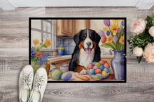 Load image into Gallery viewer, Decorating Easter Bernese Mountain Dog Doormat