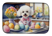Load image into Gallery viewer, Decorating Easter Bichon Frise Dish Drying Mat