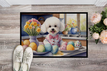 Load image into Gallery viewer, Decorating Easter Bichon Frise Doormat-24x36 Indoor / Outdoor Rug | Made in USA