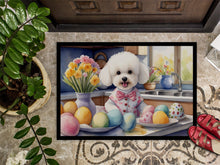 Load image into Gallery viewer, Decorating Easter Bichon Frise Doormat-24x36 Indoor / Outdoor Rug | Made in USA
