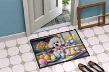 Load image into Gallery viewer, Decorating Easter Bichon Frise Doormat