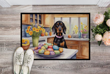Load image into Gallery viewer, Decorating Easter Black and Tan Coonhound Doormat