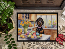 Load image into Gallery viewer, Decorating Easter Black and Tan Coonhound Doormat