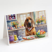 Load image into Gallery viewer, Decorating Easter Bloodhound Greeting Cards - Blank Note Cards – 8-Pack of Artist-Designed Cards with Envelopes