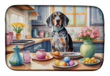 Load image into Gallery viewer, Decorating Easter Bluetick Coonhound Dish Drying Mat