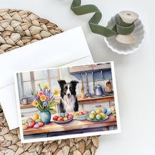 Load image into Gallery viewer, Decorating Easter Border Collie Greeting Cards - Blank Note Cards – 8-Pack of Artist-Designed Cards with Envelopes