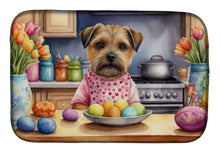 Load image into Gallery viewer, Decorating Easter Border Terrier Dish Drying Mat