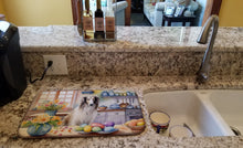 Load image into Gallery viewer, Decorating Easter Borzoi Dish Drying Mat