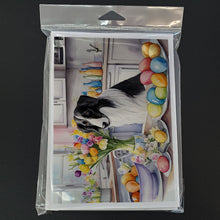 Load image into Gallery viewer, Decorating Easter Borzoi Greeting Cards - Blank Note Cards – 8-Pack of Artist-Designed Cards with Envelopes