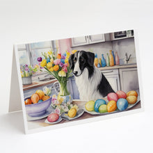 Load image into Gallery viewer, Decorating Easter Borzoi Greeting Cards - Blank Note Cards – 8-Pack of Artist-Designed Cards with Envelopes
