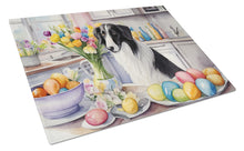 Load image into Gallery viewer, Decorating Easter Borzoi Glass Cutting Boards – Durable, Decorative Kitchen Art