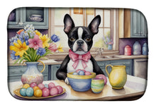 Load image into Gallery viewer, Decorating Easter Boston Terrier Dish Drying Mat
