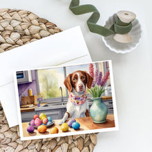 Load image into Gallery viewer, Decorating Easter Brittany Spaniel Greeting Cards - Blank Note Cards – 8-Pack of Artist-Designed Cards with Envelopes