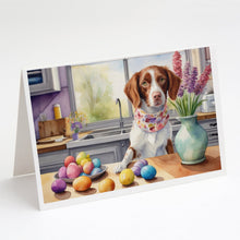 Load image into Gallery viewer, Decorating Easter Brittany Spaniel Greeting Cards - Blank Note Cards – 8-Pack of Artist-Designed Cards with Envelopes