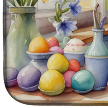 Load image into Gallery viewer, Decorating Easter Bull Terrier Dish Drying Mat