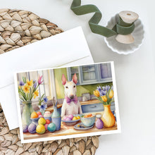 Load image into Gallery viewer, Decorating Easter Bull Terrier Greeting Cards - Blank Note Cards – 8-Pack of Artist-Designed Cards with Envelopes