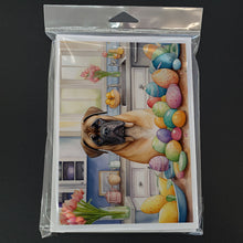 Load image into Gallery viewer, Decorating Easter Bullmastiff Greeting Cards - Blank Note Cards – 8-Pack of Artist-Designed Cards with Envelopes
