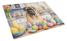 Load image into Gallery viewer, Decorating Easter Bullmastiff Glass Cutting Boards – Durable, Decorative Kitchen Art