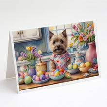Load image into Gallery viewer, Decorating Easter Cairn Terrier Greeting Cards - Blank Note Cards – 8-Pack of Artist-Designed Cards with Envelopes