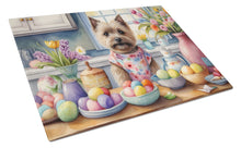 Load image into Gallery viewer, Decorating Easter Cairn Terrier Glass Cutting Boards – Durable, Decorative Kitchen Art