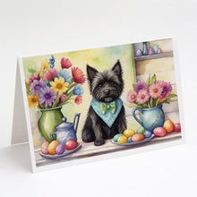 Load image into Gallery viewer, Decorating Easter Cairn Terrier Greeting Cards - Blank Note Cards – 8-Pack of Artist-Designed Cards with Envelopes