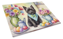 Load image into Gallery viewer, Decorating Easter Cairn Terrier Glass Cutting Boards – Durable, Decorative Kitchen Art