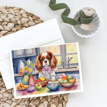 Load image into Gallery viewer, Decorating Easter Cavalier Spaniel Greeting Cards - Blank Note Cards – 8-Pack of Artist-Designed Cards with Envelopes