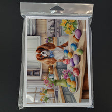 Load image into Gallery viewer, Decorating Easter Cavalier Spaniel Greeting Cards - Blank Note Cards – 8-Pack of Artist-Designed Cards with Envelopes