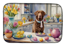 Load image into Gallery viewer, Decorating Easter Chesapeake Bay Retriever Dish Drying Mat