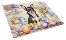 Load image into Gallery viewer, Decorating Easter Chihuahua Glass Cutting Boards – Durable, Decorative Kitchen Art