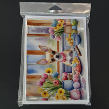 Load image into Gallery viewer, Decorating Easter Chihuahua Greeting Cards - Blank Note Cards – 8-Pack of Artist-Designed Cards with Envelopes