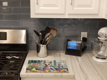 Load image into Gallery viewer, Decorating Easter Chinese Crested Glass Cutting Boards – Durable, Decorative Kitchen Art