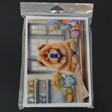 Load image into Gallery viewer, Decorating Easter Chow Chow Greeting Cards - Blank Note Cards – 8-Pack of Artist-Designed Cards with Envelopes