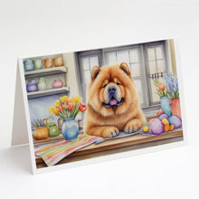 Load image into Gallery viewer, Decorating Easter Chow Chow Greeting Cards - Blank Note Cards – 8-Pack of Artist-Designed Cards with Envelopes